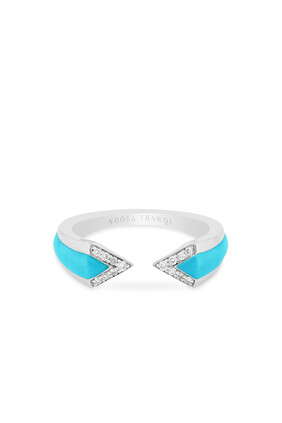18K WG Turquoise with Diamonds Junonia Ring